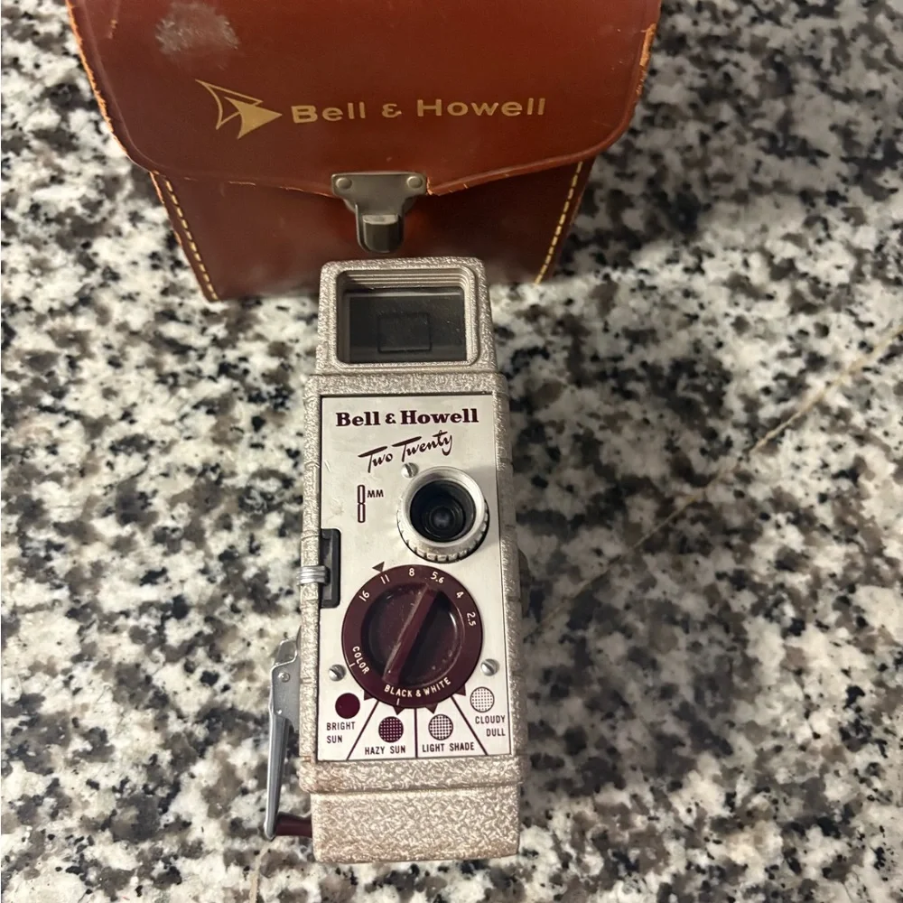 Bell & Howell Two Twenty 8mm vintage camera and case